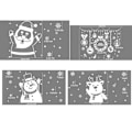 Miniatyrbild 2 av 6: Christmas Window Clings Snowflake Reindeer Santa Claus Elf