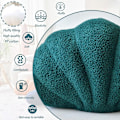 Miniatyrbild 3 av 5: Snäckformade Prydnadskuddar, Mjuka Havsrumsinredning 3D Insats Strandkudde Snäckformade Plyschkuddar för Soffa Dark green