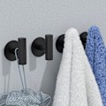 Miniatyrbild 2 av 5: Command Lättanvända Självhäftande Väggmonterade Krokar, Rostfritt Stål Matt Svart, (4-pack)