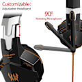 Miniatyrbild 2 av 4: Stereo Gaming Headset Djup Bas Datorspel Hörlurar Hörlurar med LED-ljus Mikrofon för PC Laptop PS4 orange orange