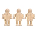Miniatyrbild 2 av 8: Justerbara träfigurer Obehandlad trärobot Släta ytor Lätt att dekorera DIY-hantverk Flexibla trärobotar Naturligt trämaterial Mångsidig