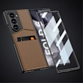Miniatyrbild 6 av 6: GKK Galaxy Z Fold 6 Skal Med Korthållare Läder Svart