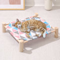 Miniatyrbild 4 av 4: Kattbädd och katthängmatta, liten hund trä kattbädd, ventilerande utomhus kattbädd för alla årstider, upphöjd husdjurssäng för inomhusbruk Style 4