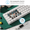 Miniatyrbild 4 av 8: Triple Mode Mekanisk Tangentbord, 61 Tangenter Bluetooth Mekanisk