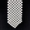 Miniatyrbillede 5 af 6: Vintage perleperle slips-stil halskæde White