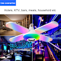 Miniatyrbild 4 av 8: Fyrbladig Bluetooth Musik Ljus LED Färgglad Högtalare Fällbar