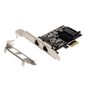 Miniatyrbild 1 av 7: PCIe Nätverkskort Dubbla Portar RTL8125BG Chip 2500 1000 100Mbps 2.5GBase T PCIe Internetadapter för Stationära Datorer PC-Servrar