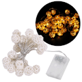 Miniatyrbild 3 av 8: Globe Rattan Ball String Lights 30LED Batteridriven Nattlampa Hängande Dekor (Varm Vit)