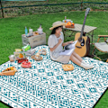 Miniatyrbild 4 av 5: Boho Picknickmatta Vattentät Vikbar, Extra Tjock, Sandtät Utomhusmatta, för Fester, Camping, Park, Resor, Gräs Style 4