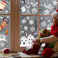 Miniatyrbild 3 av 6: Christmas Window Clings Snowflake Reindeer Santa Claus Elf