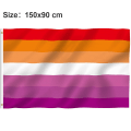 Miniatyrbild 1 av 8: 90*150cm Lesbisk Pride Regnbågsflagga, Färgbeständig och Livfulla Färger