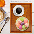 Miniatyrbild 8 av 8: Rektangulär träbricka serveringsbricka tallrik snacks mat