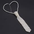 Miniatyrbillede 2 af 6: Vintage perleperle slips-stil halskæde White