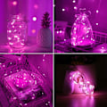 Miniatyrbild 2 av 6: 1m Mini LED Ljusslinga Batteridriven Rosa rosa