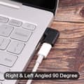 Miniatyrbillede 3 af 5: 2-pak USB Type C han til hun adapter, vinklet 90 grader højre