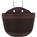 Miniatyrbild 3 av 8: Rattan Blomkruka Vägg Hängande Växtkruka Förvaringskorg för