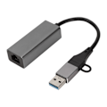Miniatyrbild 2 av 7: USB till Ethernet RJ45 Adapter Stöd 10 100 1000Mbps Stabilt Chip Silvergrå USB C till RJ45 Adapter för Bärbara Datorer PC