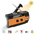 Miniatyrbild 4 av 5: Solradio AM/FM Vevradio Portabel USB Uppladdningsbar Nödradiotelefon med 2000mAh Powerbank, LED-ficklampa, SOS-larm och Handvevsdynamo för