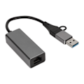 Miniatyrbild 3 av 7: USB till Ethernet RJ45 Adapter Stöd 10 100 1000Mbps Stabilt Chip Silvergrå USB C till RJ45 Adapter för Bärbara Datorer PC