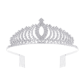 Kvinnor Stilfullt Glänsande Strass Krona Hårband Tiara Silver