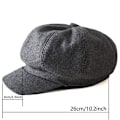 Miniatyrbild 2 av 5: Solskydd för damer Basker Girls Newsboy Cap Japansk målarhatt för höst (svart)