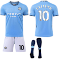 Miniatyrbild 1 av 2: Manchester City Hemma Barn & Vuxen Fotbollströja Kit med Strumpor 2024-2025 No.10 GREALISH No.10 GREALISH L