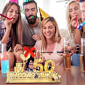 Miniatyrbillede 7 af 8: Træskilt gæstebog, Træskilt gæstebog 50 års fødselsdag, gæstebog fødselsdag som en personlig gave med LED-lyskæde fødselsdag årsdag for 70 år mand kvinde 50