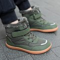 Miniatyrbillede 3 af 7: Børnesko til Barefod Vinter Vinterstøvler Varme Foret Barefodssko Anti-Slip Vinterstøvler Letvægts Komfortable Vandrestøvler Til Piger Drenge Kw03 green 32 EU