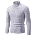 Miniatyrbild 3 av 7: Hög Hals Tröja Pullover Stickade Varm Casual Män Kläder Stickade Tröja Män 04-beige Asiatisk 2XL(60-85Kg)