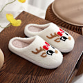 Miniatyrbillede 8 af 8: Plush Jule-Tøfler til Kvinder og Mænd, Elg Soveværelsesdesign White pure K 42/43 EU