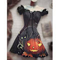 Pikkukuva 1 / 2: Halloween-mekko naisille, juhlava vintage-mekko, elegantti A-linjainen mekko, cocktail-mekot, goottilainen mekko, tyyli 7 style 7 S