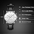 Miniatyrbillede 5 af 7: Fritids Analog Kvarts Armbåndsur Mænd Business Ure Mode Dato Kalender Ur Vandafvisende Lysende Ur Rustfrit Stål Armbånd til Mænd Hvid A White A
