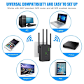 Miniatyrbild 7 av 7: 1200Mbps Trådlös WiFi Repeater WIFI Range Extender WiFi Signal Booster 5G 2.4G Dual-band Nätverksförstärkare WiFi Router 2.4G 5.8G 1200Mbps EU Plug