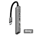 Miniatyrbild 1 av 7: OTG S6 multi-splitteradapter för PC, 4-i-1 typ C HUB, USB 2.0, 4 portar, HUAWEI, Xiaomi, Macbook, iPad, 15W laddning Grå