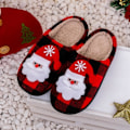 Miniatyrbillede 3 af 8: Elg-Tema Bløde Jule-Tøfler til Mænd og Kvinder Santa Claus G 40/41 EU