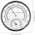 Miniatyrbild 5 av 6: Bastutermometer Fahrenheit 4,9 tum 2 i 1 metallbastutermometer och hygrometer med hängande hål fickbar termometer för rumsbastu Tillbehör utomhusliv