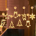 Miniatyrbilde 4 av 7: Juleblomster-vinduelykter, 3-pakning LED-hengende julelys med sugekopper (store) Clocks