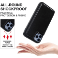 Miniatyrbilde 3 av 5: CQBB iPhone 13 med deksel Flip Mobiltelefon Pengeseddelklips Premium PU-lær Kickstand Kortplasser Dobbel magnetisk støtsikker tynn beskyttelsesveske