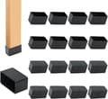 Rektangulära möbelbensskydd, halkfria PVC-stolsfotskydd för golvskydd och bullerreducering, 12-pack, 1,5 x 0,75 tum