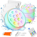 Miniatyrbillede 1 af 5: Pool Badekar Lys Syv Farver 13 Lys New USB Rechargeable - 13 Lights 2 lights + 1 remote control