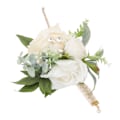 Miniatyrbilde 3 av 8: Håndleddsblomster for bryllup, brud, håndleddsblomst, dekorative hvite roser og grønne blader for ball 0.1
