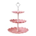 Miniatyrbillede 1 af 5: 1 stk. Kageopsats Hvid Plast Dessertbord Stativ Sæt 4 stk. 3-lags Cupcake Display Stativ Kagebakke Rack Serveringsbakke Kagedisplaytårn til Style 3