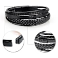 Miniatyrbillede 5 af 7: Stilfuldt slidstærkt PU-læderarmbånd Brun-Sort 19CM