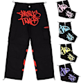 Miniatyrbilde 2 av 3: Minus Two Overalls Wide Leg Goth Workwear Herr Y2k Star Alt svart grå black grey M
