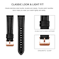 Miniatyrbild 3 av 5: Läder Smart Watch Armband För HUAWEI WATCH GT 4 41mm/Garmin Venu 3S/Venu 2S Armband Rose Gold Spänne 18mm Armband Armband Leather black 18mm Venu 2S