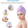 Miniatyrbillede 7 af 8: Mikrofiber Hårhåndklæder 3 Pak Hårhåndklæder 6 Stk Hårbånd Superabsorberende Hurtigtørrende Turban Håndklæde til Kvinder (Blå & Gul & Lilla) C