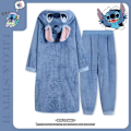Miniatyrbild 1 av 2: Blå Stitch höst och vinter korall sammet nattlinne, förtjockad sammet morgonrock, monster universitet hem kläder, vinter Blå Stitch Blue Stitch M/85-100pounds