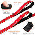 Miniatyrbilde 1 av 4: Solid Refleks Hundefører, Dobbelt Håndtak, 4FT Rød for Store Hunder Red 4 ft 2 Handle