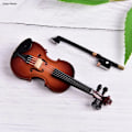 Miniatyrbillede 6 af 7: 8 cm samling Dekorative pyntegenstande Modeldekoration Gaver med stativ Miniature musikinstrument Minifiol Træ Wooden C