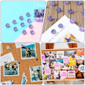 Miniatyrbillede 2 af 5: 30 stk Dekorative Tommelfingre Lila Push Pins Glitter Strass Sød Dekorative Push Pins til Korktavle Flade Push Pins